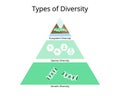 Types of biodiversity for ecological biodiversity, species, genetic biodiversity Royalty Free Stock Photo