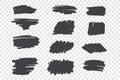 Types of black pencil strokes hand drawn set