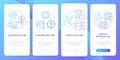 Types of case study blue gradient onboarding mobile app screen