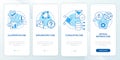 Types of case study blue onboarding mobile app screen