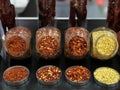 types of chilies dried and processed into various types of chilies Royalty Free Stock Photo