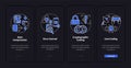 Types of coding night mode onboarding mobile app screen
