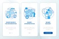 Types of cognitive bias blue onboarding mobile app screen