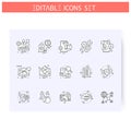 Types of CRM systems line icons set. Editable Royalty Free Stock Photo