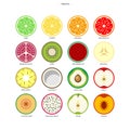 Types of Cut Fruits Illustrations