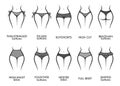 Woman panties models and types of clothes vector Royalty Free Stock Photo