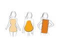 Types of figures of women. vector illustration.