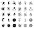 Types of funny microbes black.mono icons in set collection for design. Microbes pathogenic vector symbol stock web