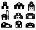 Types of Garages Icons Set, Simple Style Silhouettes Royalty Free Stock Photo