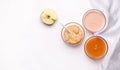 types of homemade baby food. Royalty Free Stock Photo