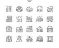 Types of Homes Well-crafted Pixel Perfect Vector Thin Line Icons