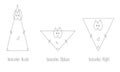 Types of isosceles triangle vector