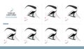 Types of Lash Curls.  Eyelash Extension for Most Attractive Look. Woman Eye with Long Thick Eyelashes. Side View. Macro Royalty Free Stock Photo