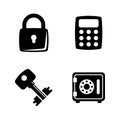 Types locks and keys. Simple Related Vector Icons Royalty Free Stock Photo