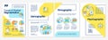 Types of market segmentation yellow and blue brochure template Royalty Free Stock Photo