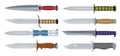 Types of Military Knives. Fighting Knife. Blade Types. American Tanto. Steel Arms. Royalty Free Stock Photo