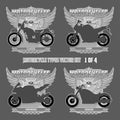 Types of motorcycles in the form of silhouettes.