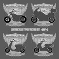 Types of motorcycles in the form of silhouettes.