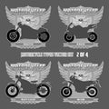 Types of motorcycles in the form of silhouettes.