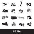 Types of pasta food eps10 Royalty Free Stock Photo