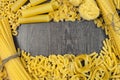 Types of pasta shapes Royalty Free Stock Photo