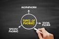 Types of Phobias -anxiety disorders defined by a persistent and excessive fear of an object or situation Royalty Free Stock Photo