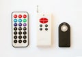 3 types of remote control with various number of buttons Royalty Free Stock Photo