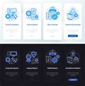 Types of services night and day mode onboarding mobile app screen Royalty Free Stock Photo