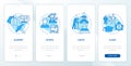 Types of social stratification blue onboarding mobile app screen