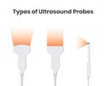 Types of ultrasound tranducers: convex, linear and encocavitary probes Royalty Free Stock Photo