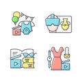 Types of video RGB color icons set Royalty Free Stock Photo