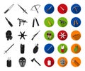 Types of weapons black,flat icons in set collection for design.Firearms and bladed weapons vector symbol stock web