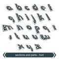 Typescript retro style, technical 3D font, contemporary
