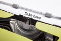 Typewrite closeup - fake news