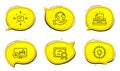 Typewriter, Candlestick chart and Sms icons set. Idea sign. Instruction, Report analysis, Conversation. Vector