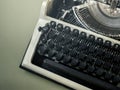 Typewriter Close-up Top View. Journalism Creative Work Message N Royalty Free Stock Photo