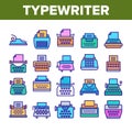 Typewriter Collection Elements Icons Set Vector Royalty Free Stock Photo