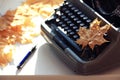 Typewriter concept autumn