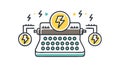 Typewriter Energy Power Creative Flow Vector, vector design Generative AI Royalty Free Stock Photo