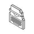 typewriter equipment isometric icon vector illustration Royalty Free Stock Photo