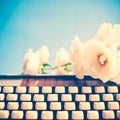 Typewriter and Flowers