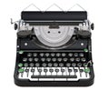 Typewriter front view, 3D rendering Royalty Free Stock Photo