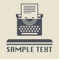 Typewriter icon or sign Royalty Free Stock Photo