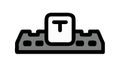 Typewriter Key T Icon, Text Input and Typography Symbol, vector design Generative AI Royalty Free Stock Photo