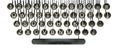 Typewriter keys, vintage keyboard isolated white