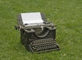 Typewriter on the lawn