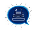 Typewriter line icon. Copywriting sign. Vector
