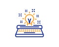 Typewriter line icon. Creativity sign. Vector Royalty Free Stock Photo