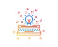 Typewriter line icon. Creativity sign. Vector