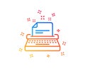 Typewriter line icon. Documentation sign. Vector Royalty Free Stock Photo